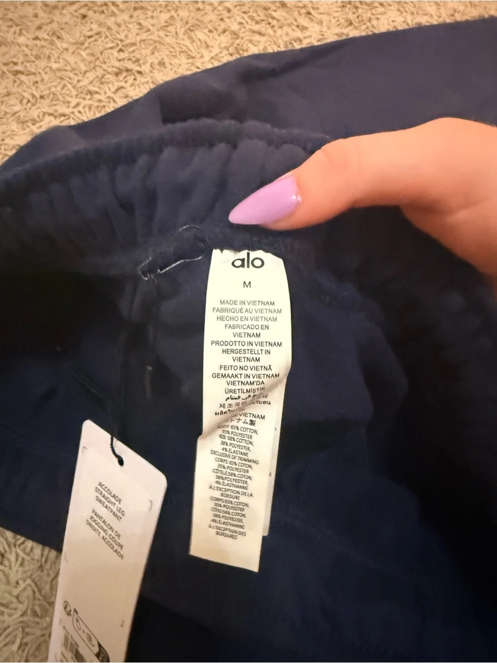 ALO Yoga Navy Pull-On Sweatpants